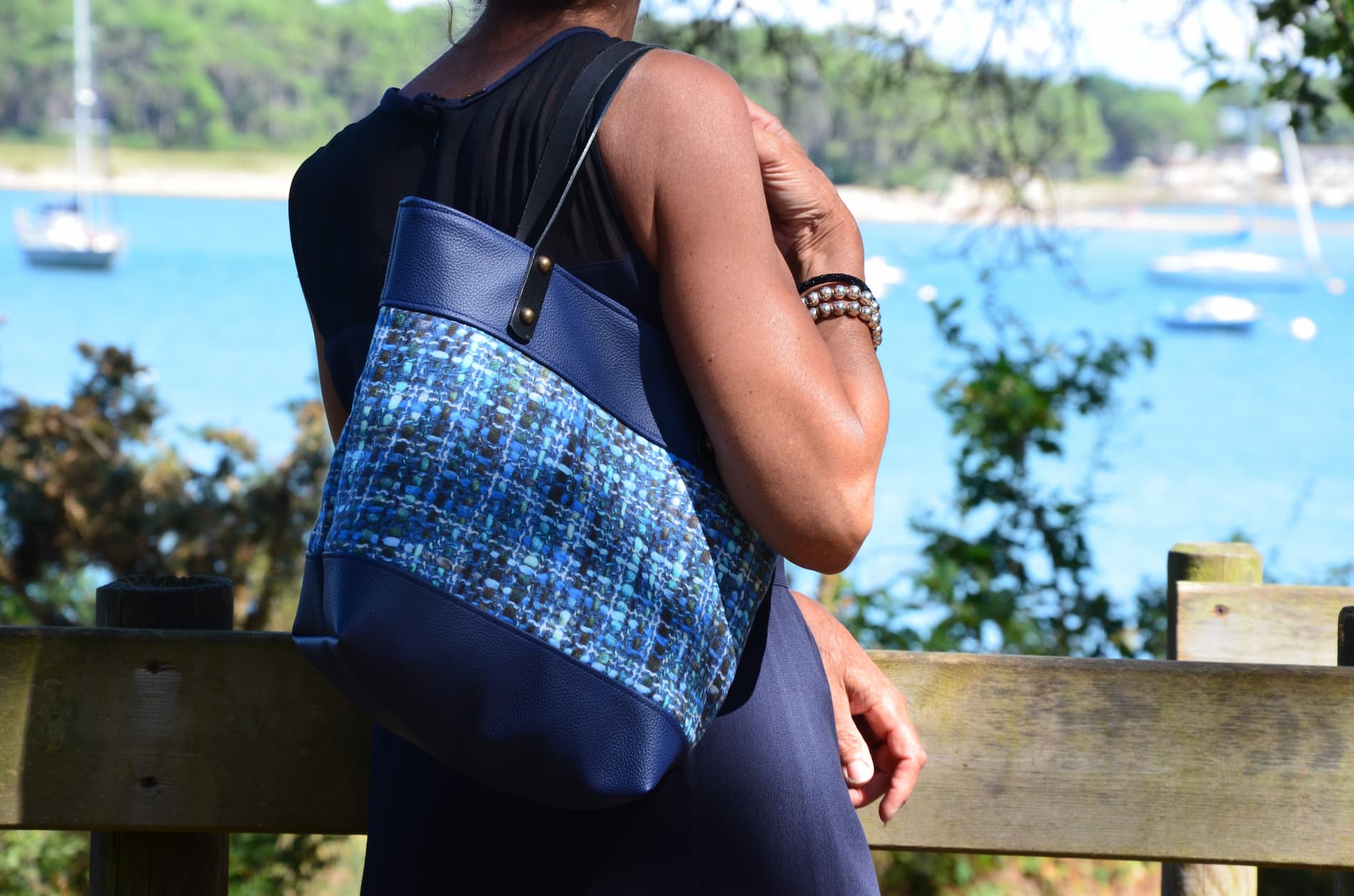 Fabienne M - sac chiné bleu