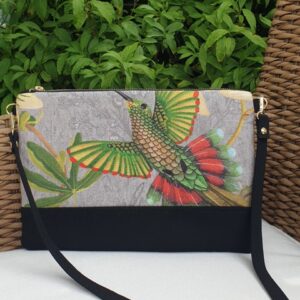 Pochette bandoulière COLIBRI vert et rouge